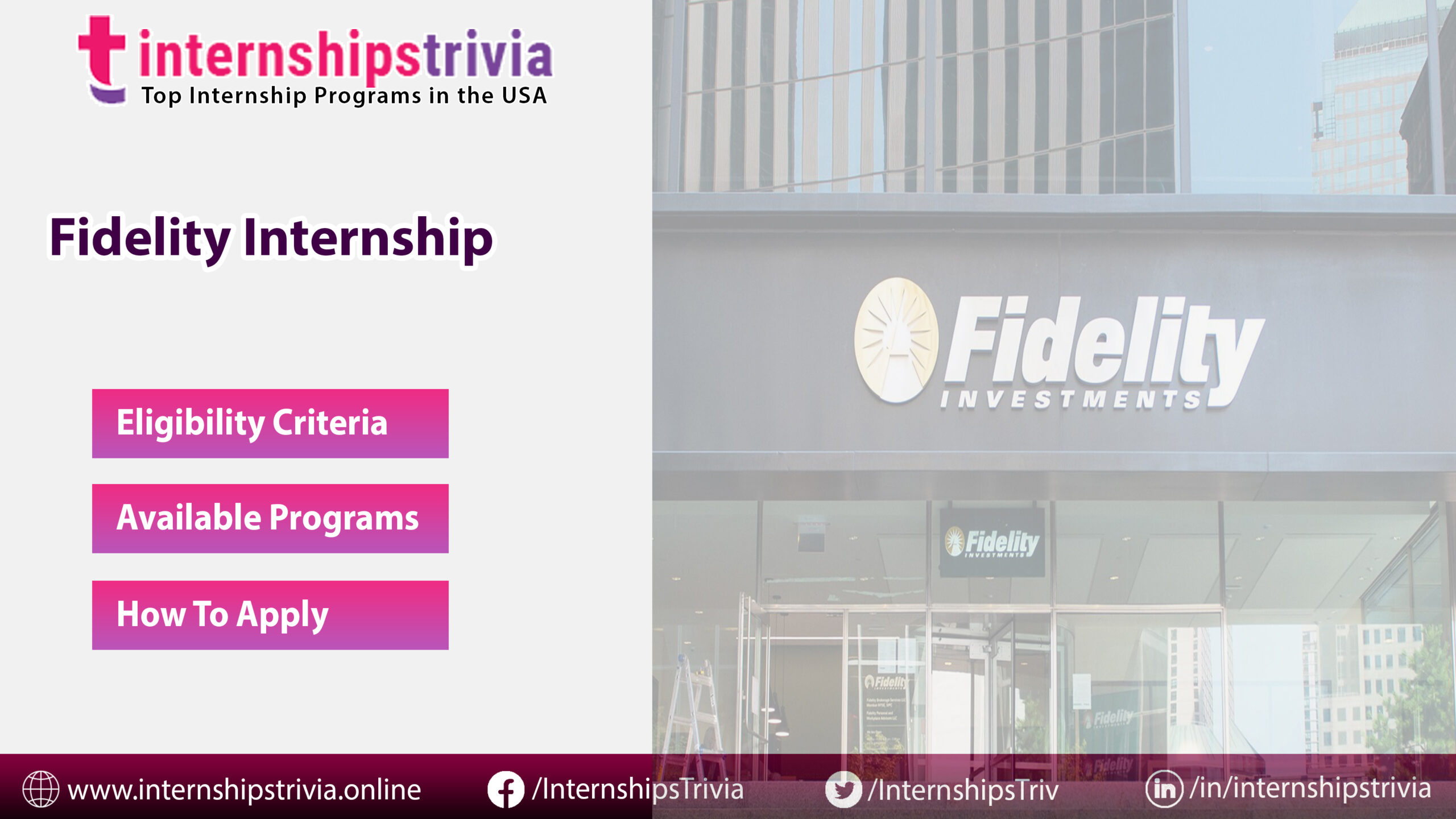 Fidelity Internship Summer 2024 Latest Job Opportunities