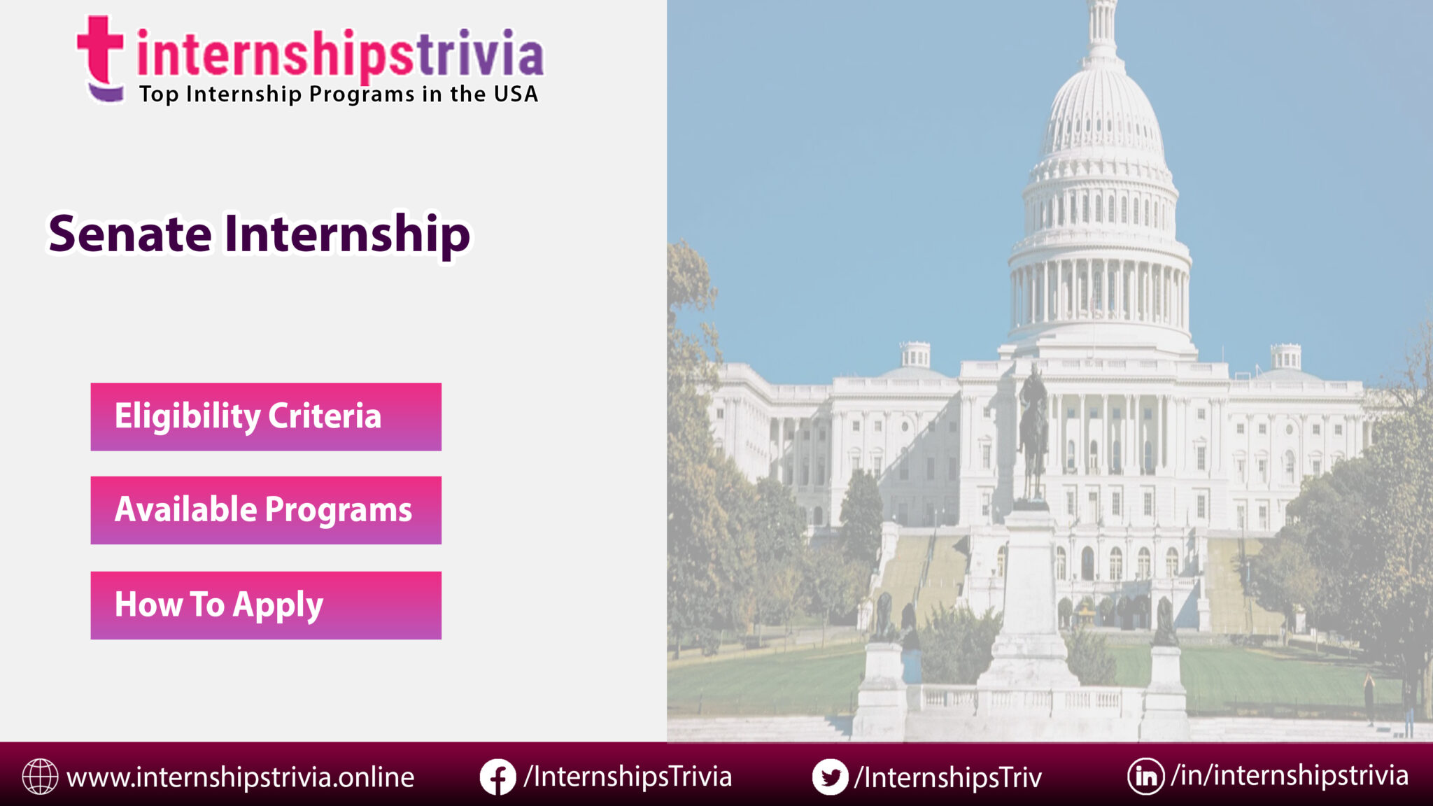 Senate Internship Program 2023 For High School Students